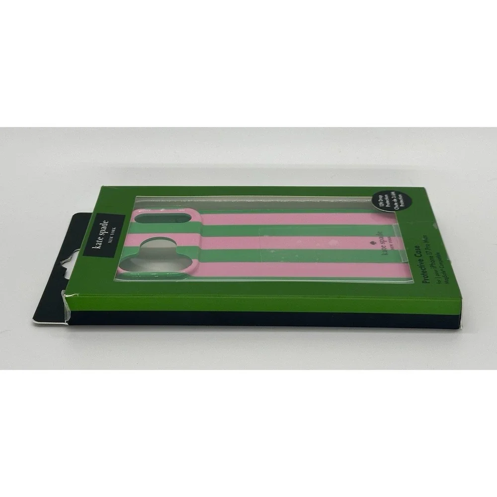 Kate Spade iPhone 17 Pro Max MagSafe Protective Case Candy Striped Pink Green